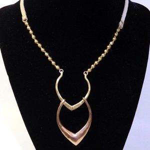 LUCKY BRAND Two Tone Double Petal Pendant Necklace